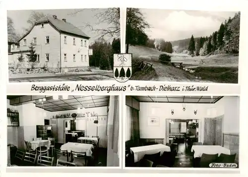 AK / Ansichtskarte 73864380 Tambach-Dietharz Berggaststaette Nesselberghaus Gastraum Landschaftspanorama Tambach-Dietharz
