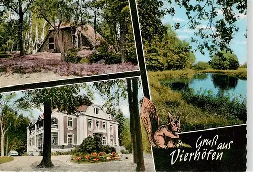 AK / Ansichtskarte 73864419 Vierhoefen__Winsen_Heide Scheune Villa Partie am Wasser Eichhoernchen 