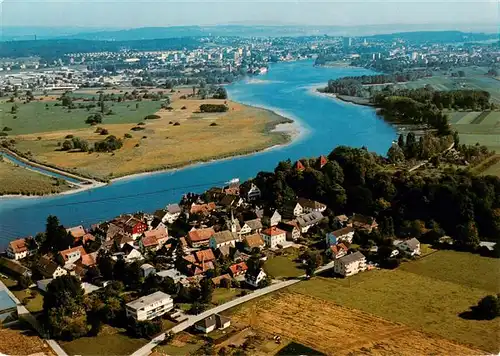 AK / Ansichtskarte  Gottlieben mit Rhein Kreuzlingen und Konstanz Gottlieben