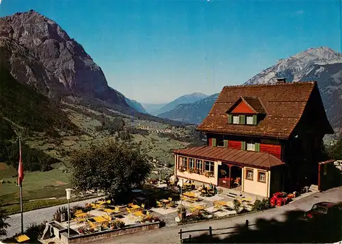 AK / Ansichtskarte  Haslen_GL Berggasthaus Tannenberg Fernsicht Feldpost Haslen_GL