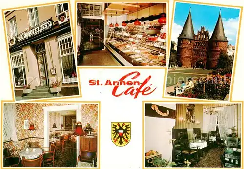 AK / Ansichtskarte  Luebeck St Annen Cafe Konditorei Reinberg Gastraeume Holstentor Luebeck