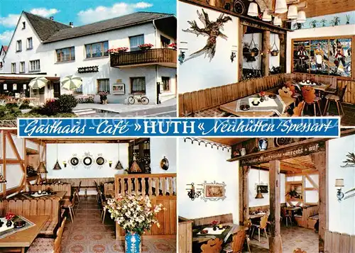 AK / Ansichtskarte 73864513 Neuhuetten_Unterfranken Gasthaus Cafe Huth Gastraeume Neuhuetten Unterfranken