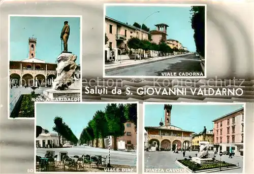 AK / Ansichtskarte  San_Giovanni_Valdarno_Toscana_IT Monumento A Garibaldi Viale Cadorna Viale Diaz Piazza Cavour 