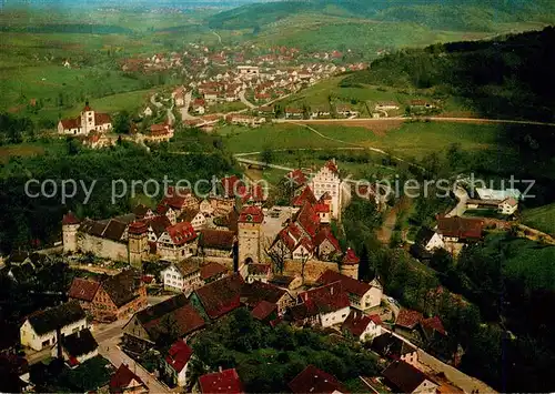 AK / Ansichtskarte  Vellberg Fliegeraufnahme mit der Stueckenburg und Siedlung Vellberg