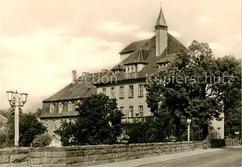 AK / Ansichtskarte  Loebau_Sachsen Krankenhaus und Bruecke des Friedens Loebau Sachsen