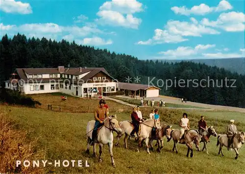 AK / Ansichtskarte 73864539 Hammelbach_Grasellenbach Pony Hotel Ponyreiten 