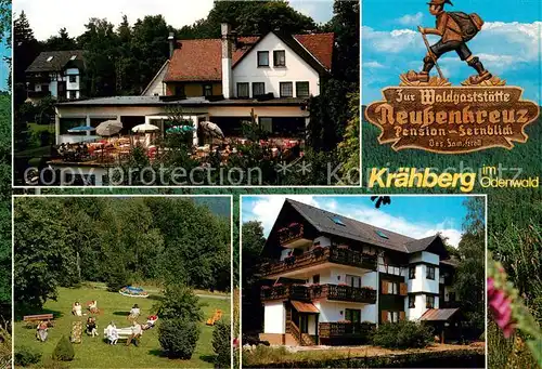 AK / Ansichtskarte 73864541 Sensbachtal Waldgasthof und Pension Reussenkreuz Park Terrasse Sensbachtal