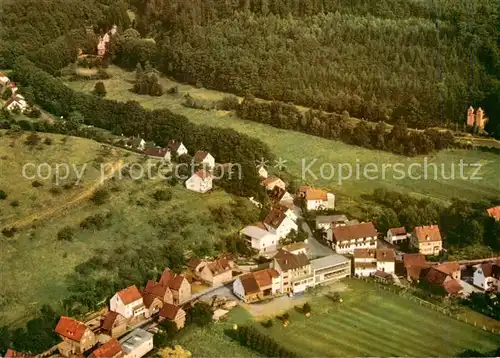 AK / Ansichtskarte  Mespelbrunn Fliegeraufnahme  Mespelbrunn