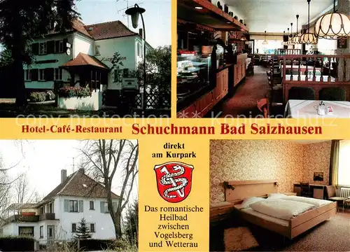 AK / Ansichtskarte 73864576 Bad_Salzhausen Hotel Cafe Restaurant Schuchmann Gaststube Zimmer Bad_Salzhausen
