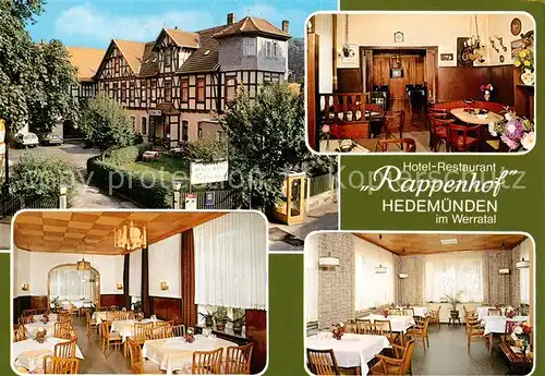 AK / Ansichtskarte  Hedemuenden_Hannoversch-Muenden Hotel Restaurant Rappenhof Gastraeume 