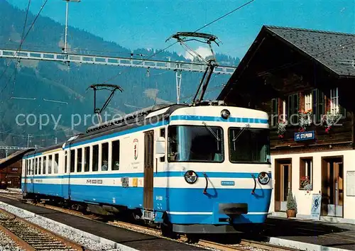AK / Ansichtskarte  St_Stephan_BE Montreux Berner Oberland Bahn Triebwagen St_Stephan_BE