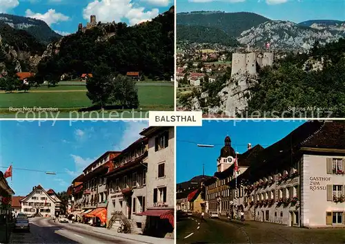AK / Ansichtskarte  Balsthal_SO Ruine Neu Falkenstein Schloss Alt Falkenstein Dorfstrasse Gasthof zum Roessli 