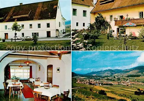 AK / Ansichtskarte  Reichenfels_Kaernten_AT Fruehstuecks Pension Hartwig Schreiner Gaststube Garten Panorama 