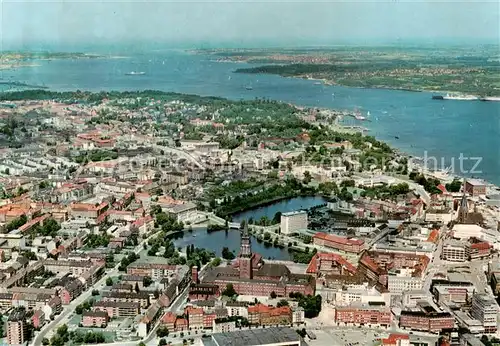 AK / Ansichtskarte  Kiel Fliegeraufnahme Stadtblick und Foerde Kiel