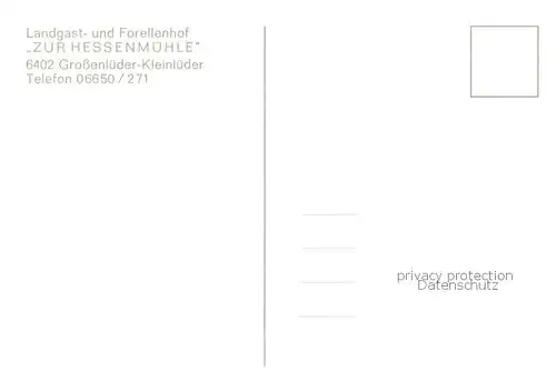 AK / Ansichtskarte  Grossenlueder Landgasthaus und Forellenhof Zur Hessenmuehle Pferdewagen Grossenlueder