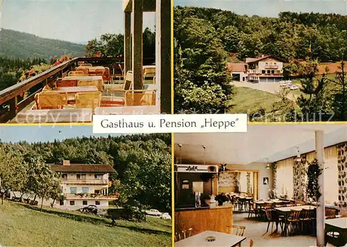 AK / Ansichtskarte 73864665 Krausenbach Gasthaus Pension Heppe Terrasse Gaststube Teilansicht Krausenbach
