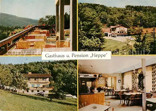 AK / Ansichtskarte  Krausenbach Gasthaus Pension Heppe Terrasse Gaststube Teilansicht Krausenbach