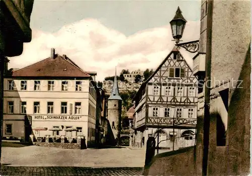 AK / Ansichtskarte  Karlstadt_Main Maintor und Karlsburg Hotel Schwarzer Adler Karlstadt_Main