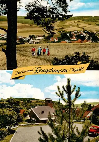 AK / Ansichtskarte  Rengshausen_Knuellwald Panorama Knuellandschaft Ortsmotiv mit Kirche Rengshausen Knuellwald