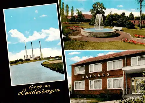 AK / Ansichtskarte  Landesbergen Parkanlagen Springbrunnen Rathaus Kraftwerk Landesbergen