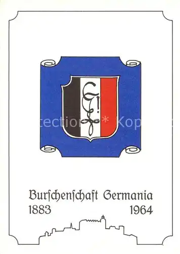 AK / Ansichtskarte 73864744 Salzburg__AT Burschenschaft Germania 1883 1964 Wappen 