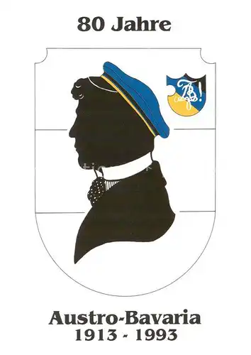 AK / Ansichtskarte 73864750 Wien_AT Studentika 80 Jahre Austro-Bavaria 1913 - 1993 Wappen 