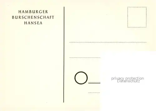 AK / Ansichtskarte 73864782 Hamburg Hamburger Burschenschaft Hansea Hamburg
