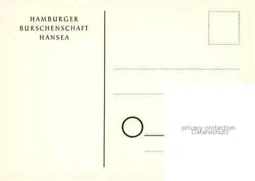 AK / Ansichtskarte  Hamburg Hamburger Burschenschaft Hansea Hamburg