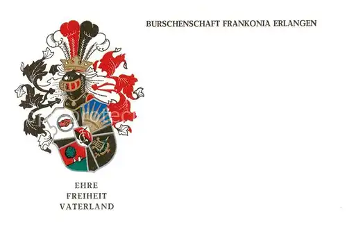 AK / Ansichtskarte 73864794 Erlangen Burschenschaft Frankonia Wappen Studentika Erlangen