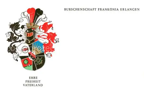 AK / Ansichtskarte 73864798 Erlangen Burschenschaft Frankonia Wappen Studentika Erlangen