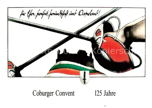 AK / Ansichtskarte 73864813 Coburg 125 Jahre Coburger Convent Kuenstlerkarte Entwurf Walter Rogger Coburg