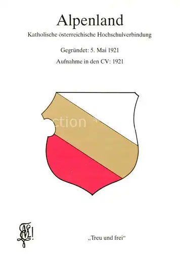 AK / Ansichtskarte  Wien_AT Alpenland Katholische oesterreichische Hochschulverbindung Studentika Wappen 