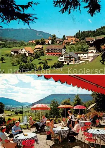 AK / Ansichtskarte  Baiersbronn_Schwarzwald Panorama Hotel Hesselbacher Hof mit Gaestehaus und Terrasse Baiersbronn Schwarzwald