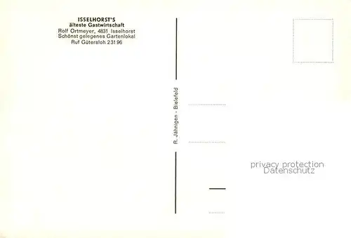 AK / Ansichtskarte  Isselhorst_Guetersloh Isselhorsts aelteste Gastwirtschaft Gaststube 