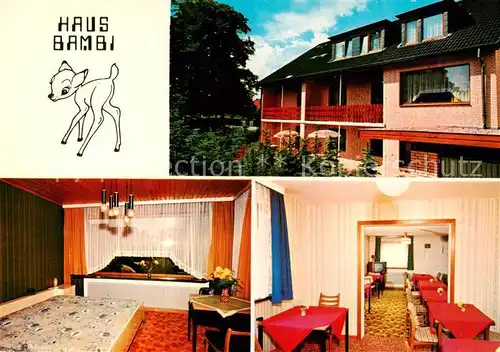 AK / Ansichtskarte 73864917 Moelln__Lauenburg Pension Haus Bambi Zimmer Gastraum 