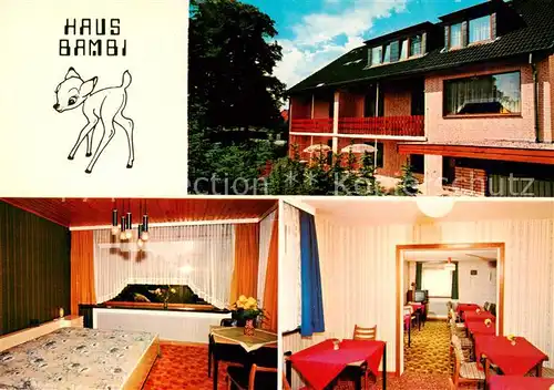 AK / Ansichtskarte  Moelln__Lauenburg Pension Haus Bambi Zimmer Gastraum 