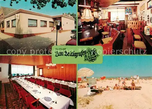AK / Ansichtskarte 73864926 Minsen_Foerrien Gasthof Zum Deichgrafen Gastraeume Strand 