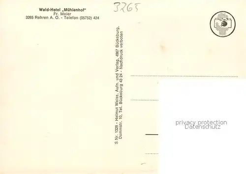 AK / Ansichtskarte  Rehren_Rinteln Wald Hotel Muehlenhof Rehren Rinteln