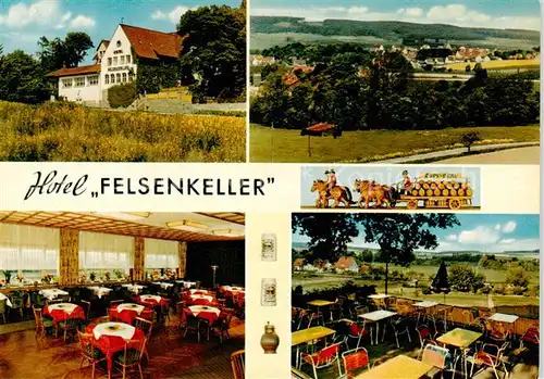 AK / Ansichtskarte  Lauenau Hotel Felsenkeller Gastraeume Terrasse Panorama Lauenau