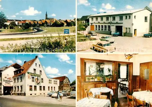 AK / Ansichtskarte 73864955 Steinbach_Giessen Gasthof Einhorn zur Tante Anna Gaststube Ortsansicht Steinbach Giessen