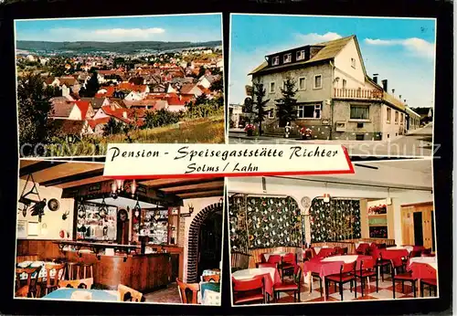 AK / Ansichtskarte  Solms_Lahn Pension Speisegaststaette Richter Gastraeume Bar Panorama Solms_Lahn