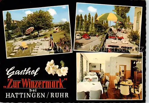 AK / Ansichtskarte 73864998 Hattingen__Ruhr Gasthof Zur Winzermark Terrasse Gaststube Minigolf 