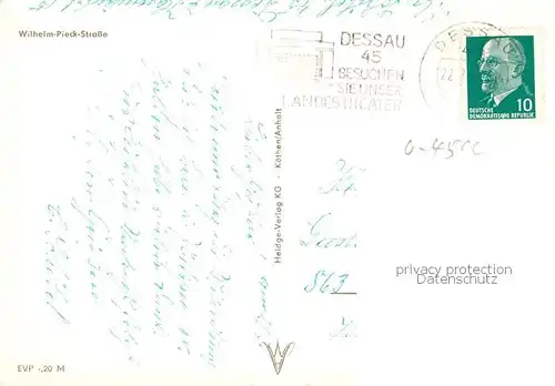 AK / Ansichtskarte  Dessau-Rosslau Wilhelm Pieck Strasse Dessau-Rosslau