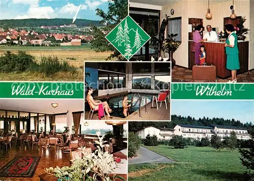 AK / Ansichtskarte 73865055 Gladenbach Wald-Kurhaus Wilhelm Rezeption Restaurant Hallenbad Gladenbach
