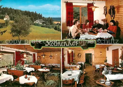 AK / Ansichtskarte 73865072 Furtwangen Gasthof Pension Kolmenhof im Schwarzwald Gastraum Furtwangen