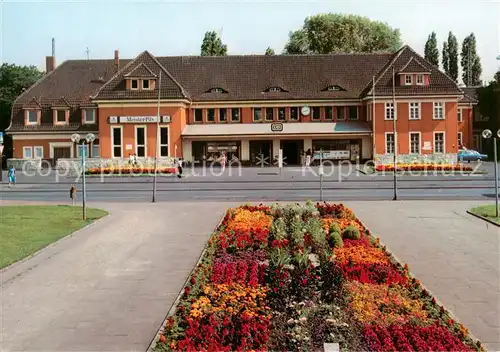 AK / Ansichtskarte 73865089 Ahlen_Westfalen Bahnhof Blumenbeet Ahlen_Westfalen