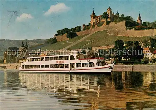 AK / Ansichtskarte 73865111 Wuerzburg_Bayern Fraenkische Personen-Schiffahrt Dampfer Blick zum Schloss 