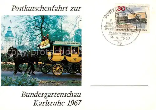 AK / Ansichtskarte  Karlsruhe_Baden Postkutschenfahrt zur Bundesgartenschau Sonderstempel Karlsruhe_Baden