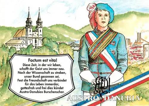 AK / Ansichtskarte 73865118 Linz_Donau_AT Austro Danubia Studentika Kuenstlerkarte  