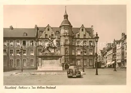 AK / Ansichtskarte  Duesseldorf Rathaus und Jan Wellem-Denkmal Duesseldorf